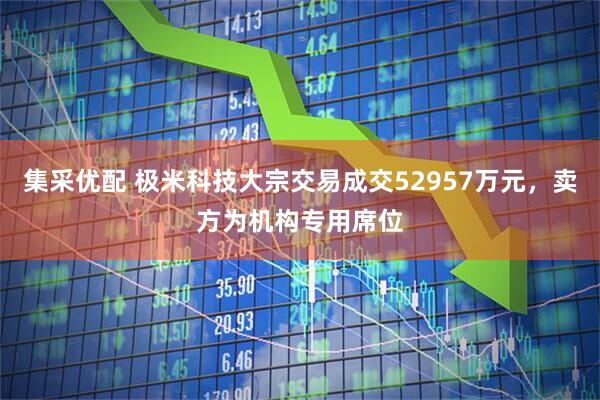集采优配 极米科技大宗交易成交52957万元，卖方为机构专用席位
